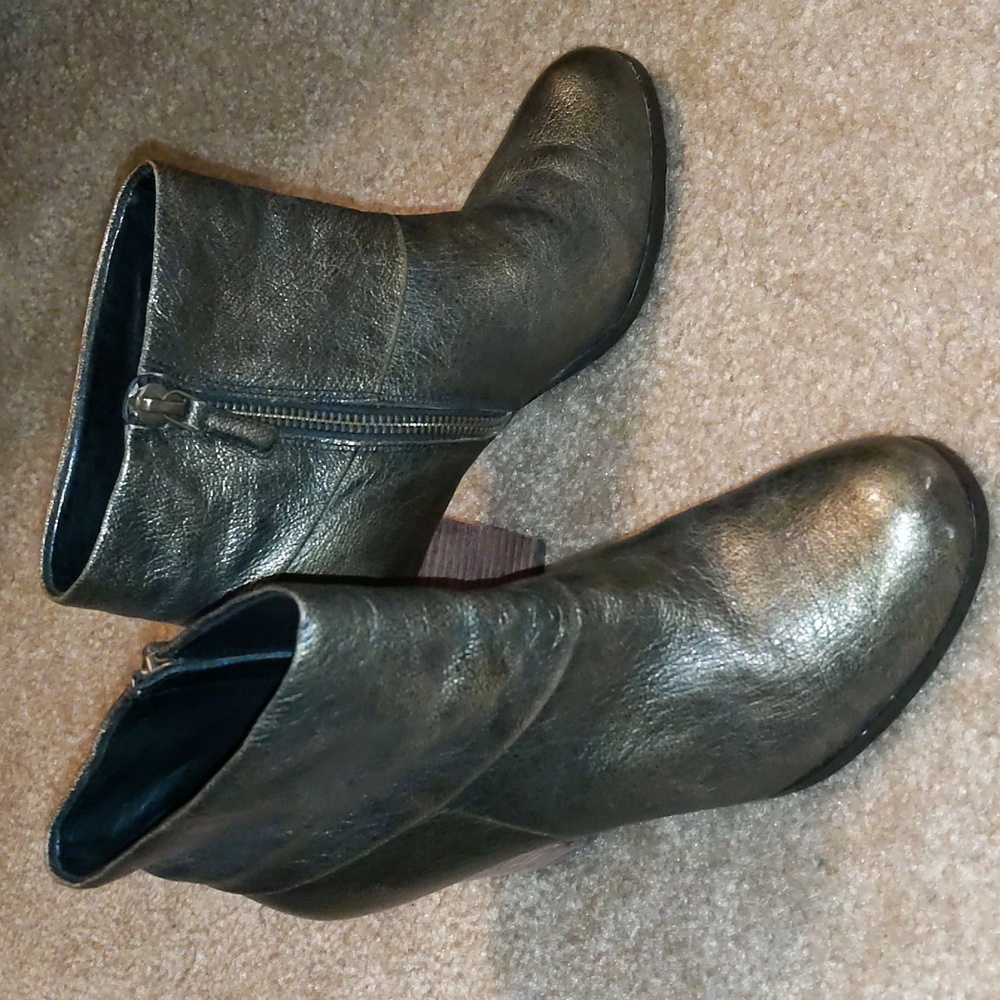 Cole Haan Cassidy Ankle boot Gold Metallic leather heel 5